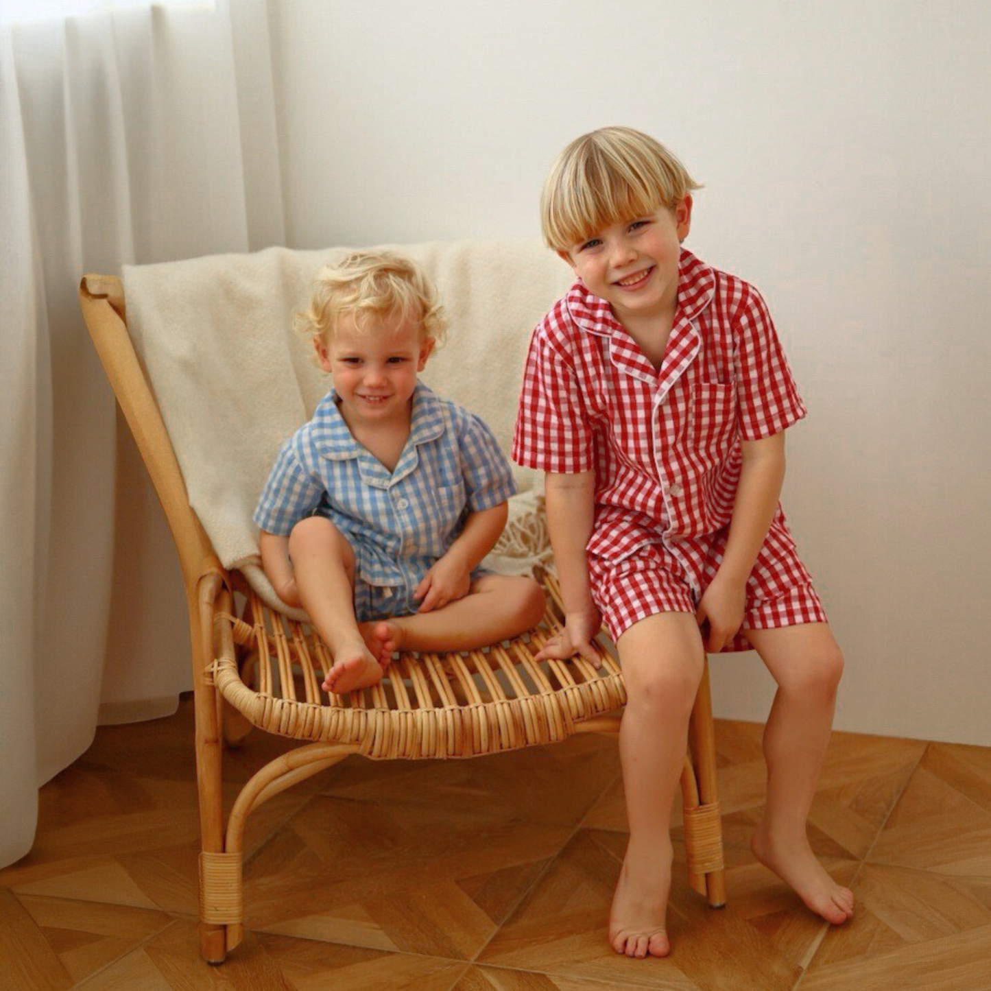 Summer Pyjama Set - Riviera Blue Gingham