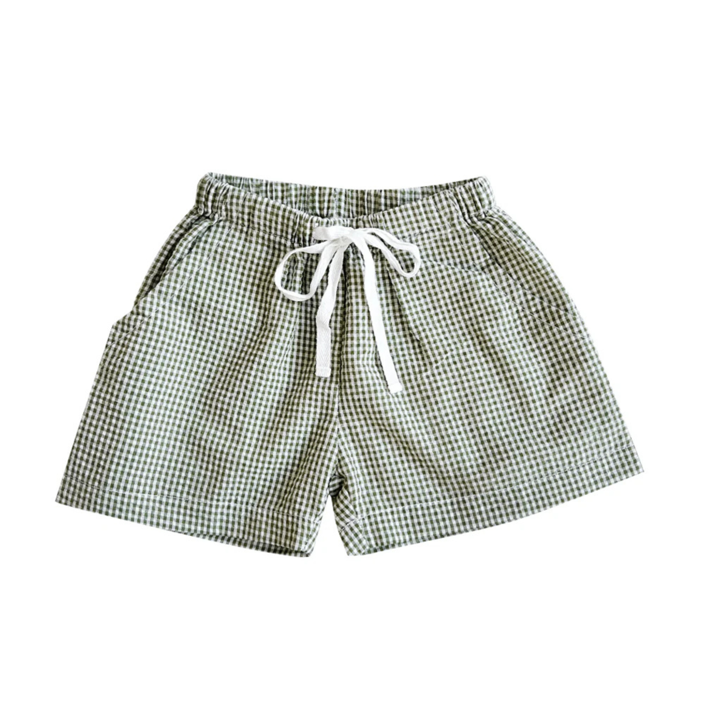 Seersucker Shorts - Pistachio Gingham