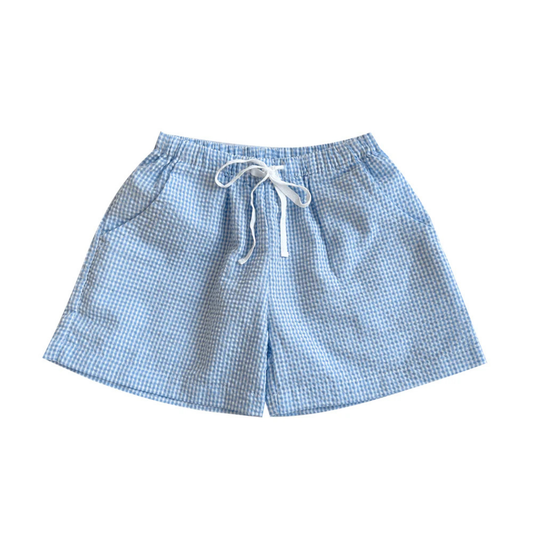 Seersucker Shorts - Blueberry Gingham
