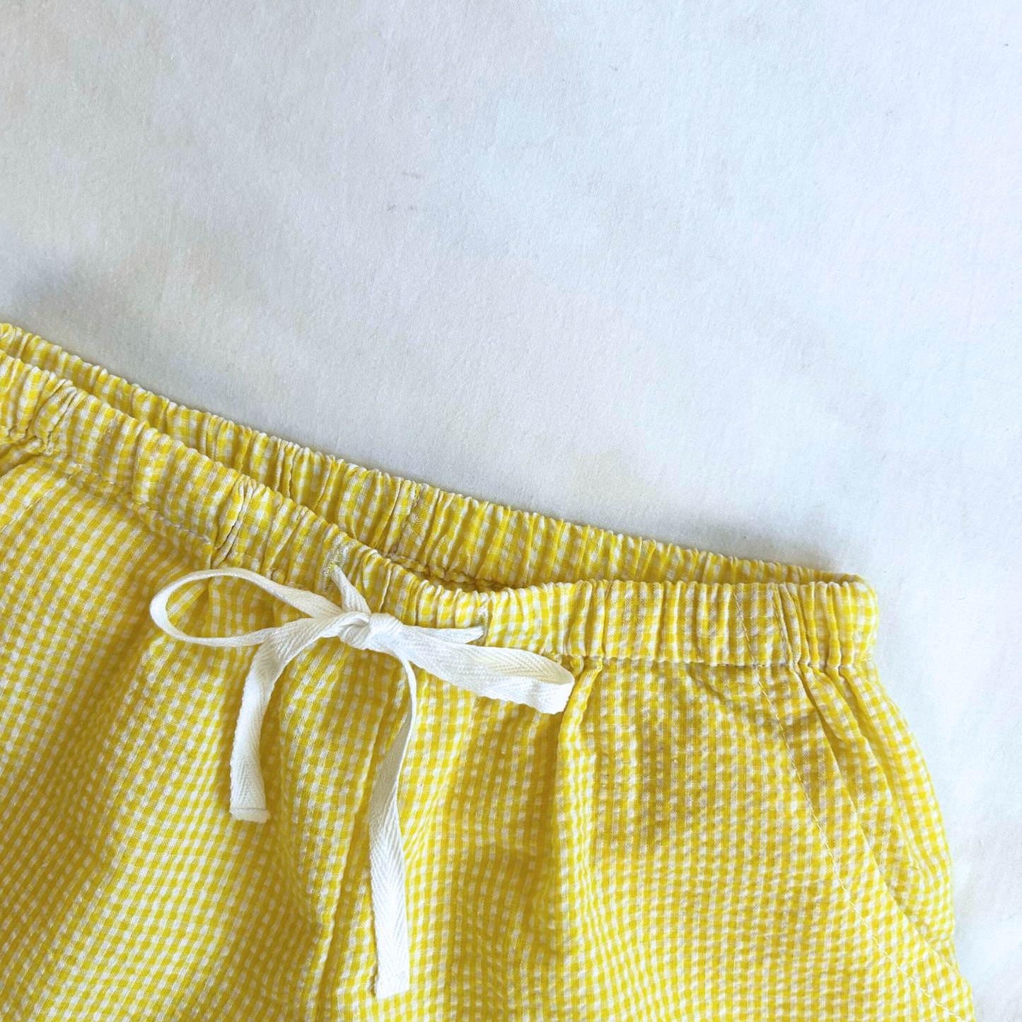Seersucker Shorts - Lemon Gingham