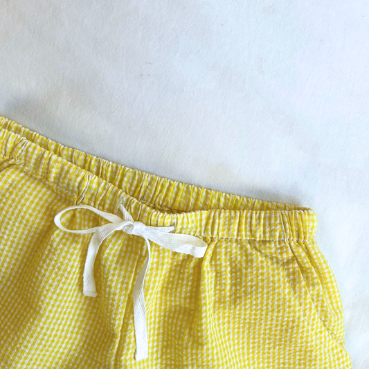 Seersucker Shorts - Lemon Gingham
