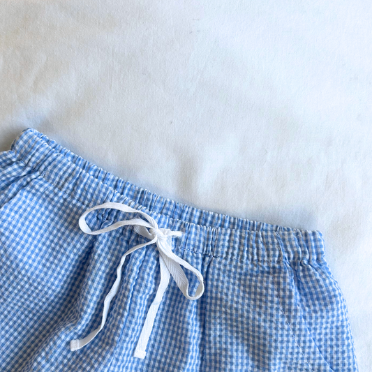 Seersucker Shorts - Blueberry Gingham