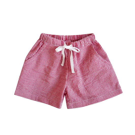Seersucker Shorts - Cherry Gingham