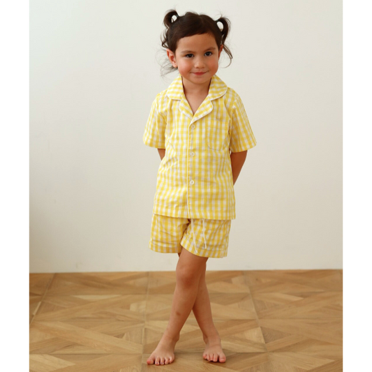 Summer Pyjama Set - Buttercup Yellow Gingham