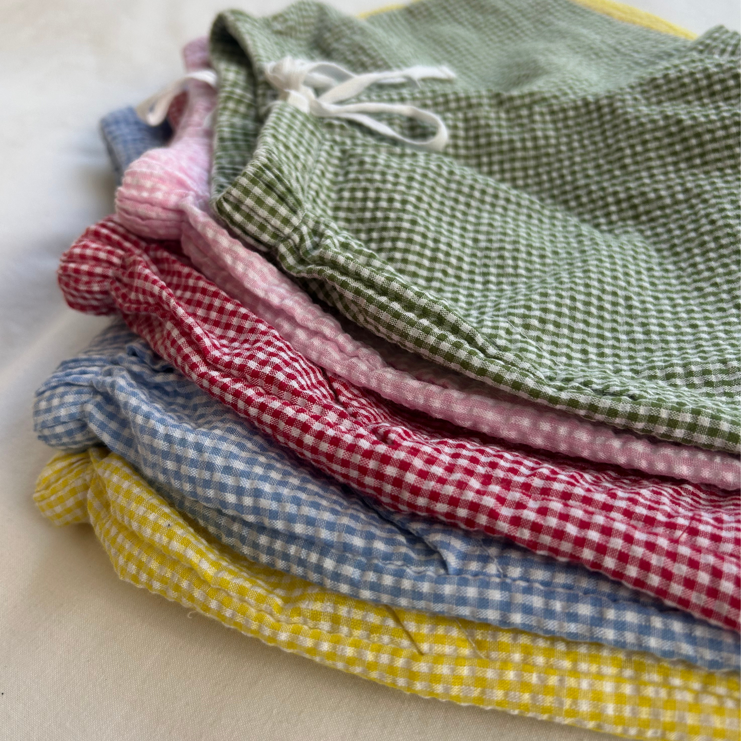 Seersucker Shorts - Lemon Gingham