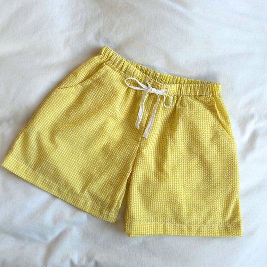 Seersucker Play Shorts - Buttercup Yellow