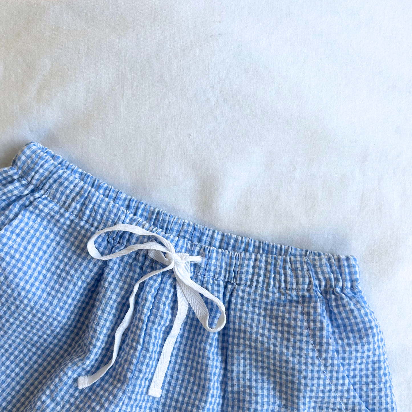 Seersucker Play Shorts - Riviera Blue Gingham