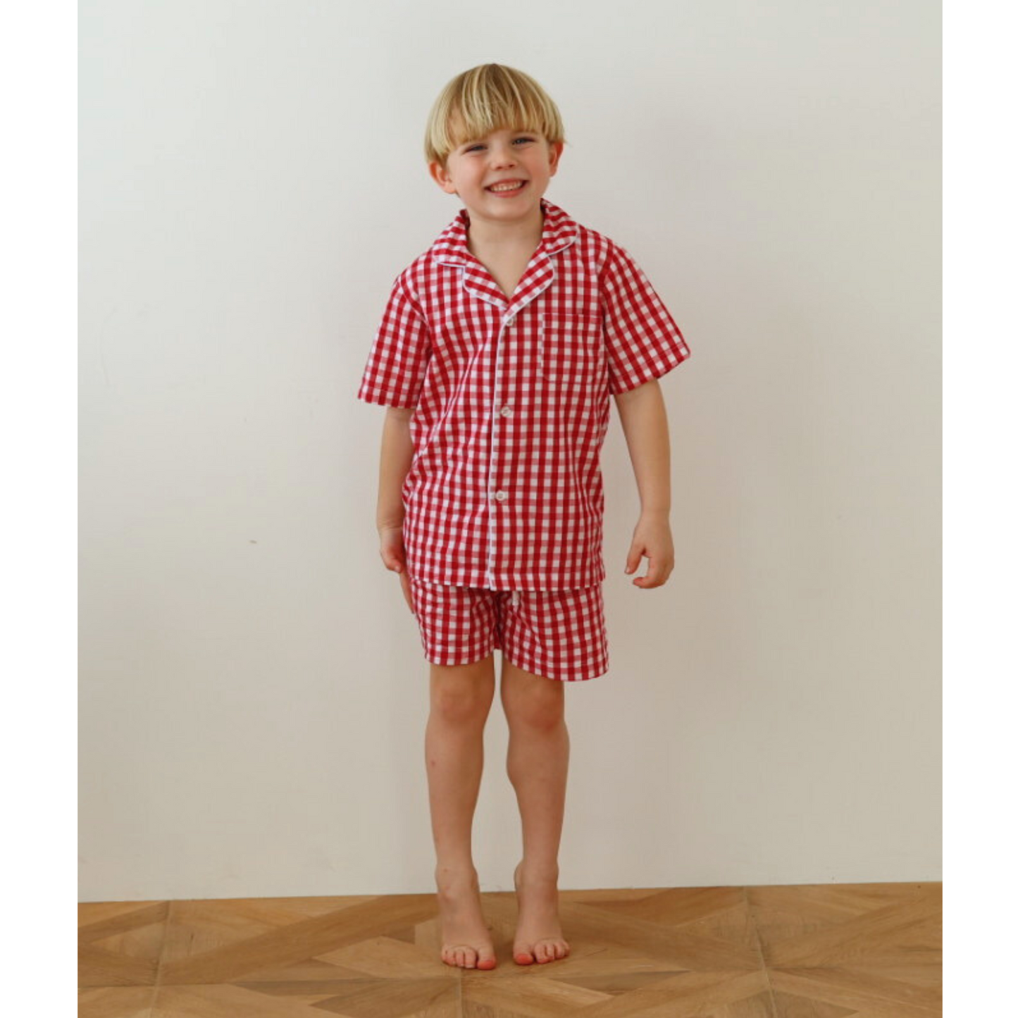 Summer Pyjama Set - Strawberry Red Gingham