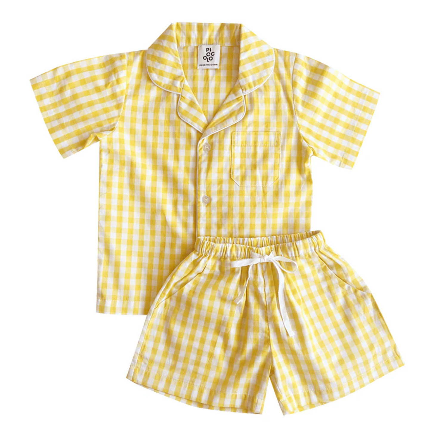 Summer Pyjama Set - Buttercup Yellow Gingham