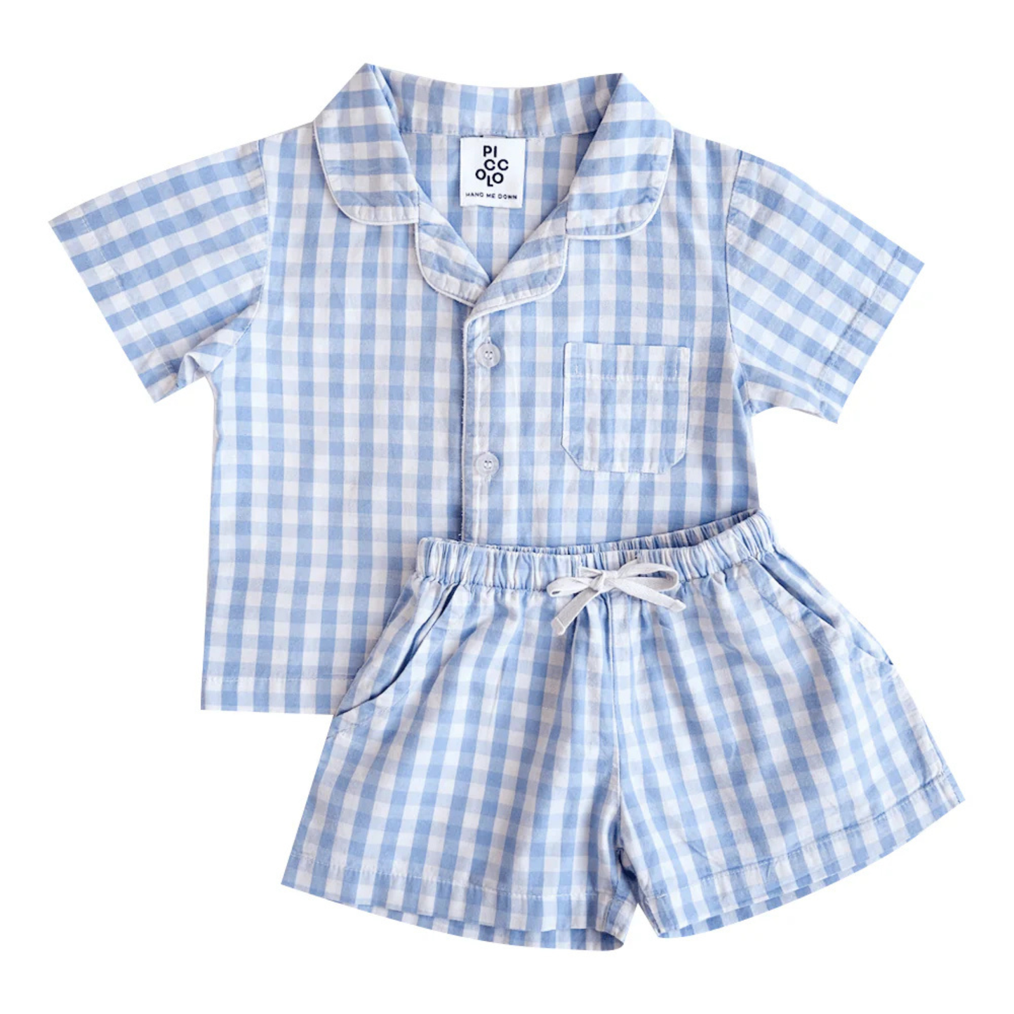 Summer Pyjama Set - Riviera Blue Gingham