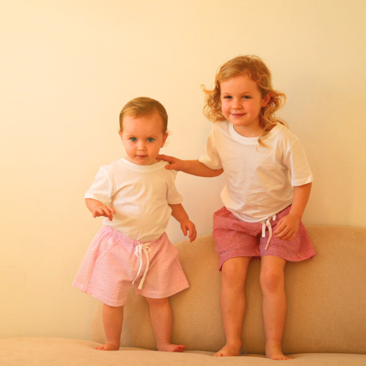 Seersucker Shorts - Cherry Gingham