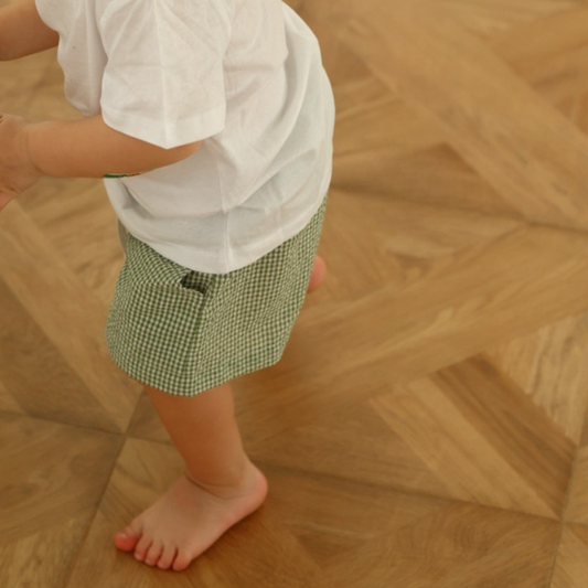 Seersucker Shorts - Pistachio Gingham